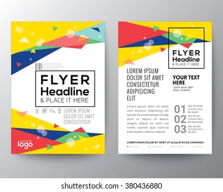 Abstract 80's Style Triangle Shape Background For Poster Brochure Flyer Design Layout Vector Template In A4 Size