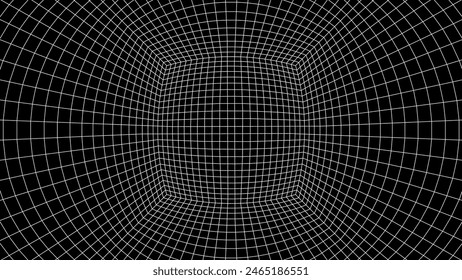 Abstrakter 80er Jahre stilisierter Computerhintergrund. Sci-Fi-Architektur Interieur mit Retro-Linien. Synthwave- oder Retrowave-Gitterraum.