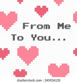 Abstract 8-bit oldschool heart pattern