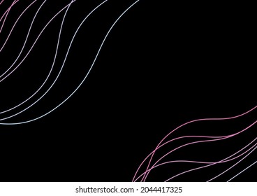 Abstract A3 poster with colorful flowing lines, black background