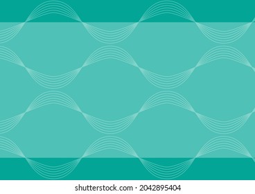 Abstract A3 poster with geometric curves, white on green