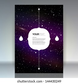 Abstract A4 / A3 design vector with your text and galaxy background image Eps 10 vector illustration 