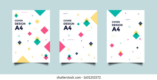 abstract a4 cover background with geometric shapes