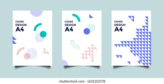 abstract a4 cover background with geometric shapes