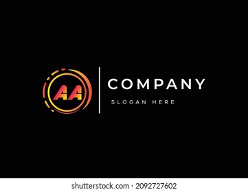 Abstract AA letter modern initial lettermarks logo design	
