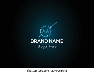 Resumen Letra AA diseño moderno de logotipo inicial	