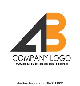 abstract AB company logo vector