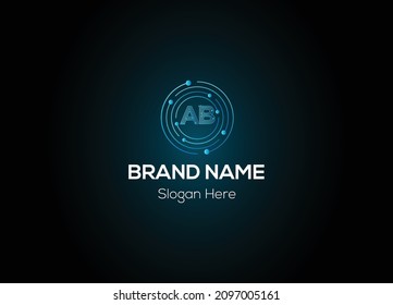 Abstract AB letter modern initial logo design	