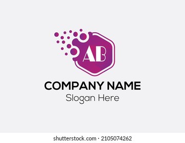 Abstract AB letter modern initial lettermarks logo design