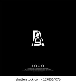 abstract ab logo letter design concept, initial ba symbol vector