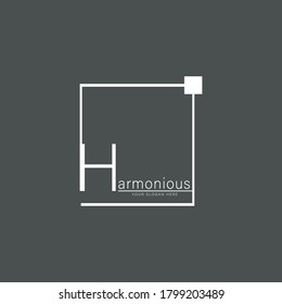 Abstract ABC letter logo. Letter H square shape. Vector illustration for Business logo, icon and symbol.