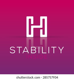 Abstract ABC letter logo. Letter H in a square. Vector illustration.