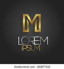 Abstract ABC letter logo. Letter M in a square. Vector illustration.