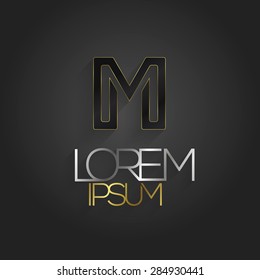 Abstract ABC letter logo. Letter M in a square. Vector illustration.