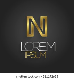 Abstract ABC letter logo. Letter N in a square. Vector illustration.