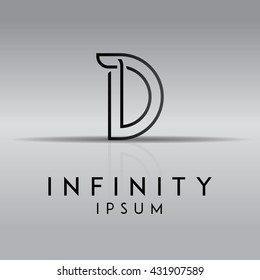 Abstract ABC letter logo. One line letter symbol. Vector illustration.