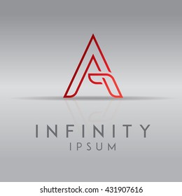 Abstract ABC letter logo. One line letter symbol. Vector illustration.