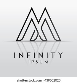 Abstract ABC letter logo. One line letter symbol. Vector illustration.