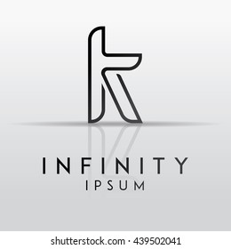 Abstract ABC letter logo. One line letter symbol. Vector illustration.