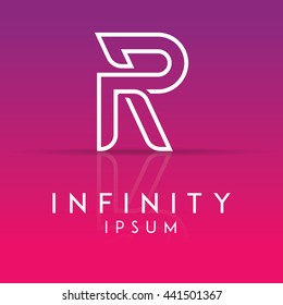 Abstract ABC letter logo. One line letter symbol. Vector illustration.