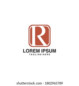 Abstract ABC letter logo. Letter R in a square. Vector illustration.
