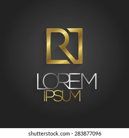 Abstract ABC letter logo. Letter R in a square. Vector illustration.