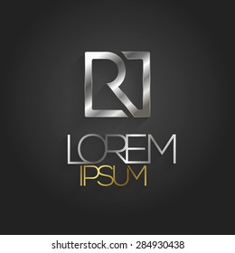 Abstract ABC letter logo. Letter R in a square. Vector illustration.