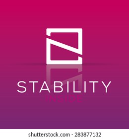 Abstract ABC letter symbol. Letter in a square. Vector illustration.