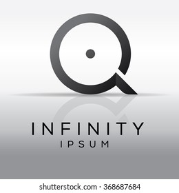 Abstract ABC letter. Typographic letter Q logo design for corporate identity. Vector illustration.