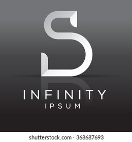 Abstract ABC letter. Typographic letter S logo design for corporate identity. Vector illustration.