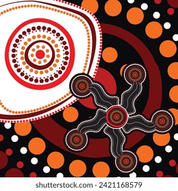 Abstract aboriginal art vector.for t-shirts printing.