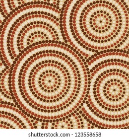 Abstract Aboriginal Dot Painting In Vector Format.