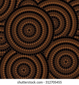 Abstract Aboriginal dot painting in vector format.