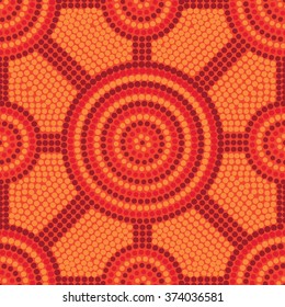Abstract Aboriginal dot painting in vector format.