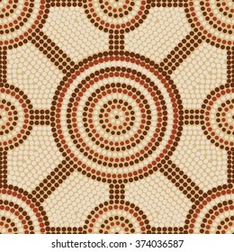 Abstract Aboriginal dot painting in vector format.