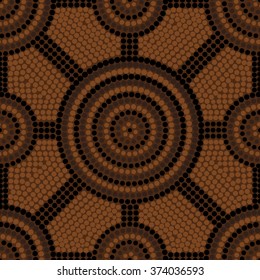 Abstract Aboriginal dot painting in vector format.