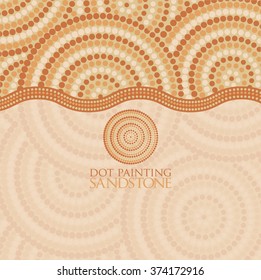 Abstract Aboriginal dot painting in vector format.