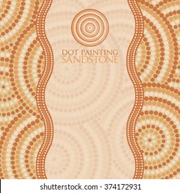Abstract Aboriginal dot painting in vector format.