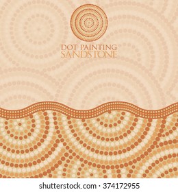 Abstract Aboriginal dot painting in vector format.