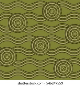 Abstract Aboriginal dot painting in vector format.