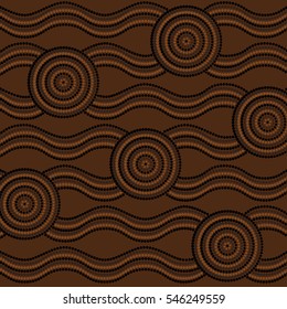 Abstract Aboriginal dot painting in vector format.