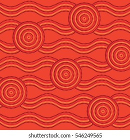 Abstract Aboriginal dot painting in vector format.