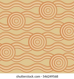 Abstract Aboriginal dot painting in vector format.