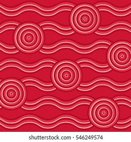 Abstract Aboriginal dot painting in vector format.