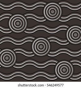 Abstract Aboriginal dot painting in vector format.