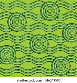 Abstract Aboriginal dot painting in vector format.