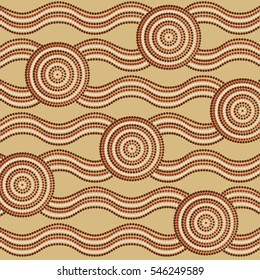 Abstract Aboriginal dot painting in vector format.