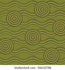 Abstract Aboriginal line painting in vector format.