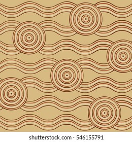Abstract Aboriginal line painting in vector format.