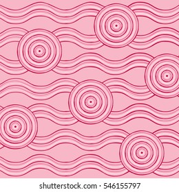 Abstract Aboriginal line painting in vector format.